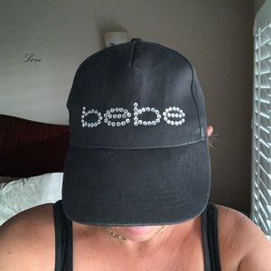 bebe Accessories - Bebe Black Cap Logo Rhinestone bebe Accessories - Bebe Black Cap Logo Rhinestone